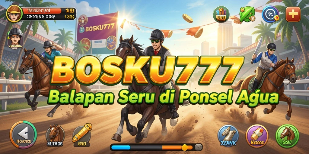 Tangkapan layar menampilkan aksi balapan mendebarkan dalam BOSKU777.
