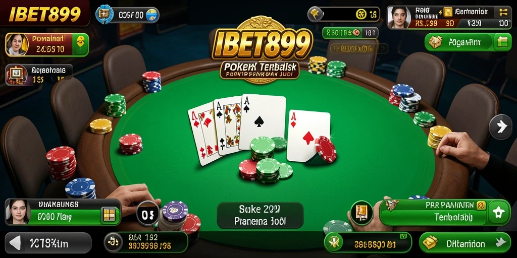 Tampilan menawan dari gameplay Poker di IBET899.