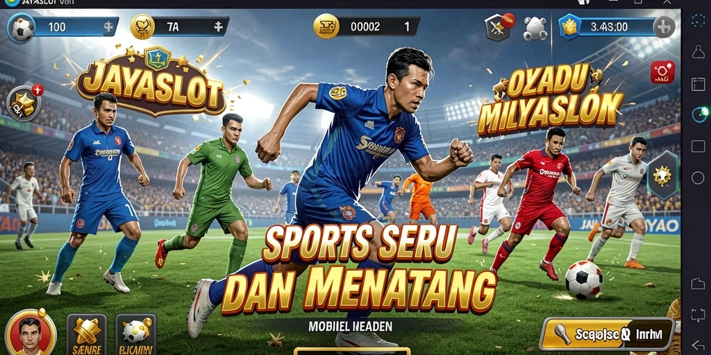 Tampilan gameplay menarik dalam JAYASLOT yang menunjukkan aksi olahraga.