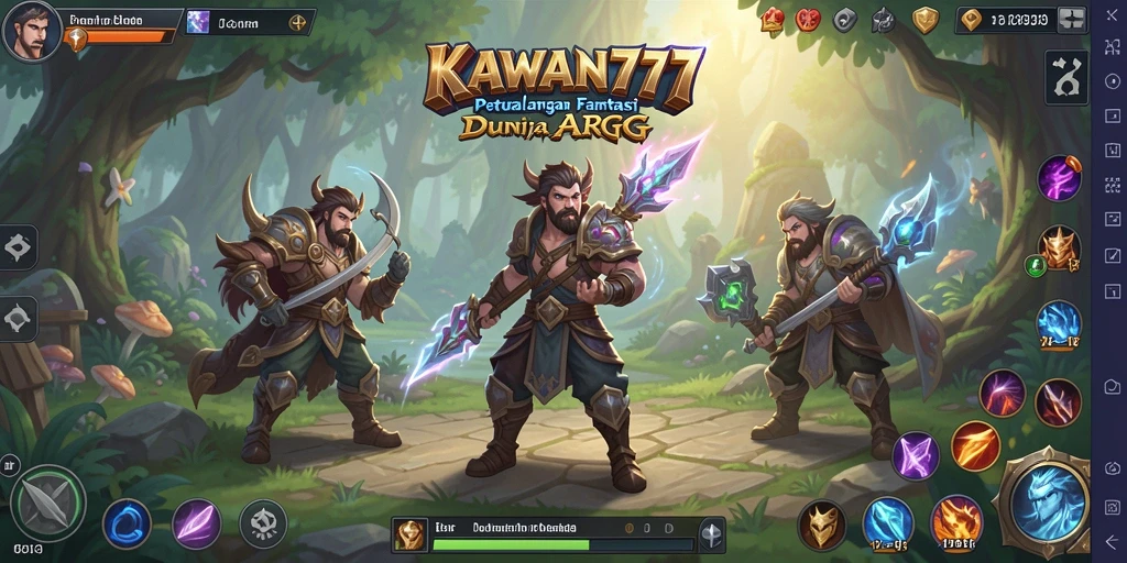 Gameplay KAWAN777 menampilkan pertarungan seru di dunia fantasi.