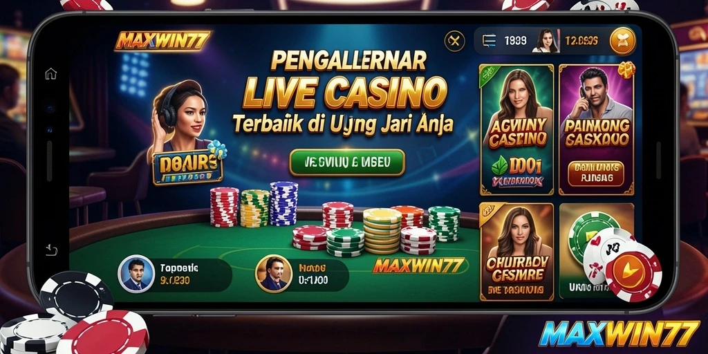 Gameplay mendebarkan di aplikasi Live Casino MAXWIN77.
