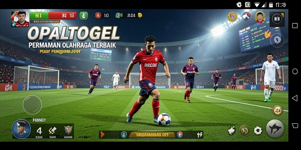Tangkapan layar terutama menampilkan aksi seru dalam permainan olahraga OPALTOGEL.