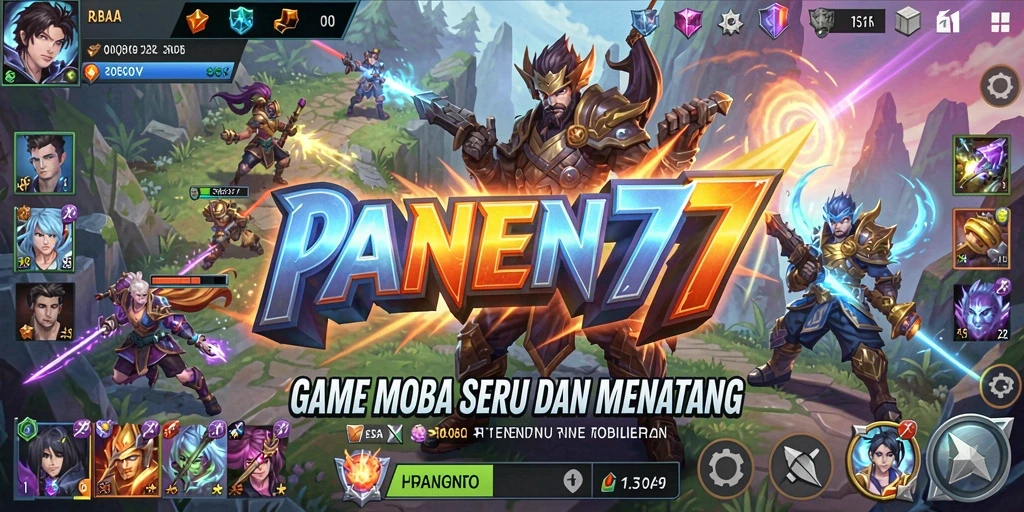 Gameplay PANEN77 yang seru dengan aksi pertempuran epik.