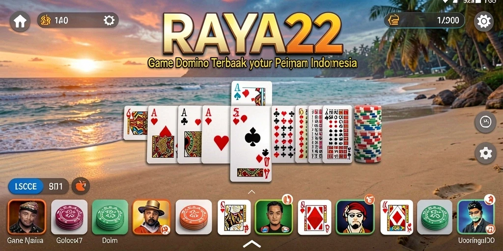 Screenshot RAYA22 menunjukkan aksi seru permainan Domino dengan teman.