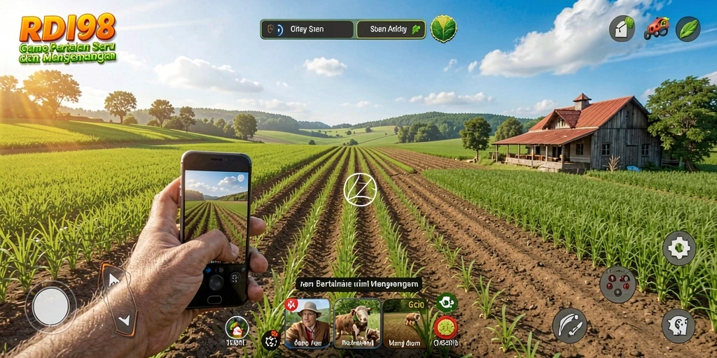 Screenshot RDI88 menampilkan petani yang bahagia dengan hasil panennya.